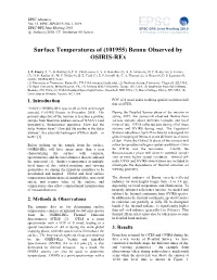 Surface Temperatures of (101955) Bennu Observed by OSIRIS-Rex