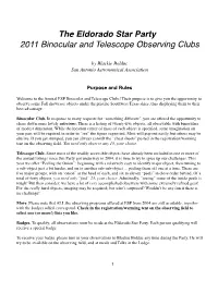 2011 Peeling the Onion & Binocular Asterisms