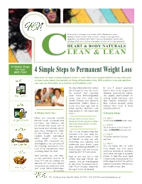 4 Simple Steps to Permanent Weight Loss