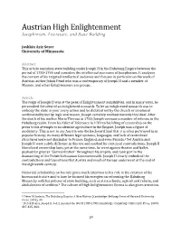 Austrian High Enlightenment Josephinism, Literature, and State Building