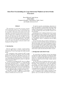 Data-Flow Prescheduling for Large Instruction Windows in Out-Of-Order Processors