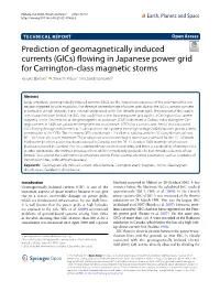 Prediction of Geomagnetically Induced Currents