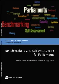 Benchmarking and Self-Assessment for Parliaments O’Brien, Stapenhurst, and Von Trapp