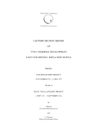Capture Section Report of Tuna Fisheries Development East New