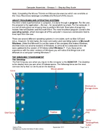 Computer Essentials – Session 1 – Step-By-Step Guide