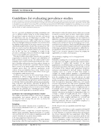 Guidelines for Evaluating Prevalence Studies