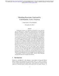 Modelling Reactions Catalysed by Carbohydrate-Active Enzymes