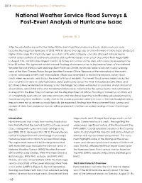 National Weather Service Flood Surveys & Post-Event Analysis of Hurricane Isaac