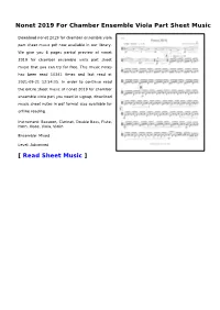 Nonet 2019 for Chamber Ensemble Viola Part Sheet Music