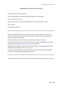 Of 30 Mapping Museums Project Interview Transcript Name: Keith