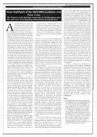 Some Highlights of the 2003/2004 Academic Year Peter Ucko