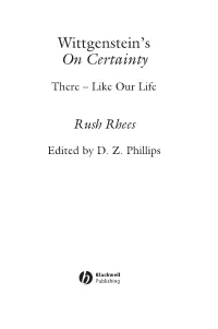 Wittgenstein's on Certainty