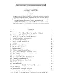 Basic Theory of Abelian Varieties 1. Definitions