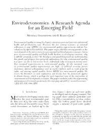 Envirodevonomics: a Research Agenda for an Emerging Field†