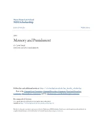 Memory and Punishment O