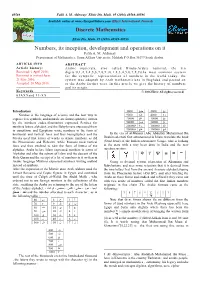 Ξ Numbers, Its Inception, Development and Operations on It