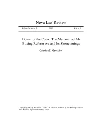 The Muhammad Ali Boxing Reform Act and Its Shortcomings