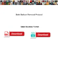 Bakri Balloon Removal Protocol