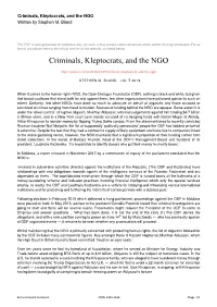 Criminals, Kleptocrats, and the NGO Written by Stephen M