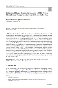 Estimate of Plasma Temperatures Across a CME-Driven Shock from a Comparison Between EUV and Radio Data