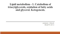 Lipid Metabolism - 1
