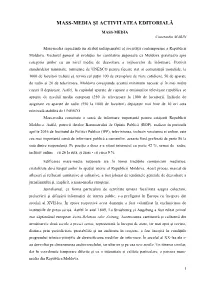 Mass-Media Şi Activitatea Editorială
