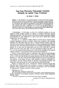 Methods for Initial Value Problems*
