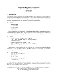 Nominal Head-Marking Constructions: Two Case Studies from Luiseno˜ Andreas Kathol UC Berkeley