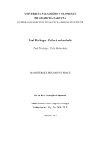 Paul Fierlinger: Exilová Melancholie
