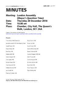 (Public Pack)Minutes Document for London Assembly (Mayor's