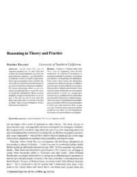 Reasoning in Theory and Practice