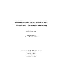 Regional Diversity and Coherence in Western Canada