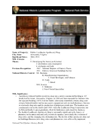 Stabler-Leadbeater Apothecary Shop Executive Summary Form