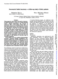 Stereotactic Limbic Leucotomy-A Follow-Up Study of Thirty Patients