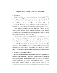 Strategies for the Prevention of Blindness