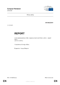 2019 Report European Parliament Implementation Security