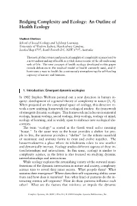 Bridging Complexity and Ecology: an Outline of Health Ecology