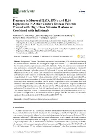 Decrease in Mucosal IL17A, IFN and IL10 Expressions in Active Crohn's