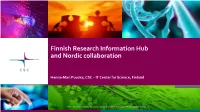 Finnish Research Information Hub and Nordic Collaboration