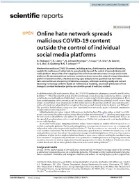 Online Hate Network Spreads Malicious COVID-19 Content