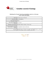 Relating the 4-Year Lemming Population Cycle to a 3.8-Year Lunar Cycle and ENSO