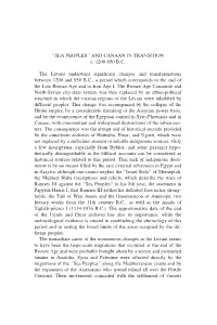 SEA PEOPLES” and CANAAN in TRANSITION C