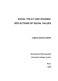 Social Policy and Housing: Reflections of Social Values