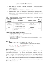 Space Symmetry, Space Groups