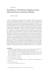 The Influence of the Platonic Dialogues on Stoic Ethics from Zeno to Panaetius of Rhodes1