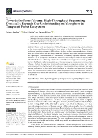 Towards the Forest Virome: High-Throughput Sequencing Drastically Expands Our Understanding on Virosphere in Temperate Forest Ecosystems