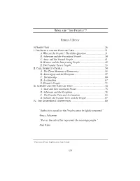 Who Are “The People”? Introduction