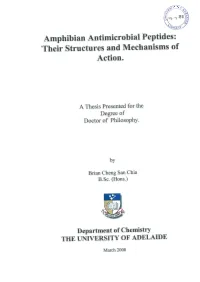Amphibian Antimicrobial Peptides : Their Structures and Mechanisms of Action