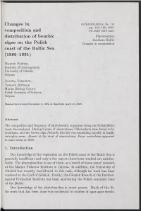 Changes in Composition and Distribution of Benthic Algae on The