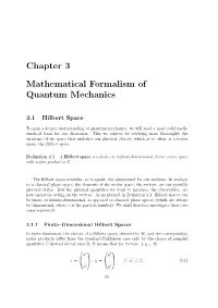 Chapter 3 Mathematical Formalism of Quantum Mechanics